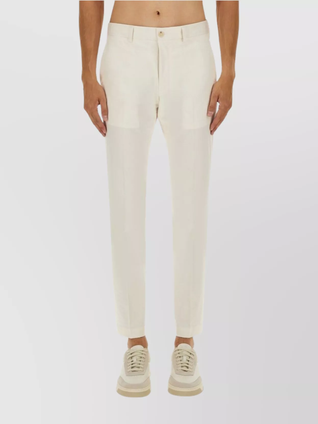 Hugo Boss Tailored Trousers With Pockets And Belt Loops In Multi