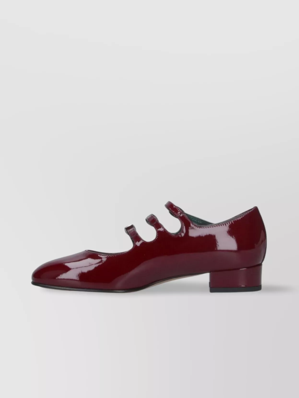 Carel Triple Strap Round Toe Patent Pumps