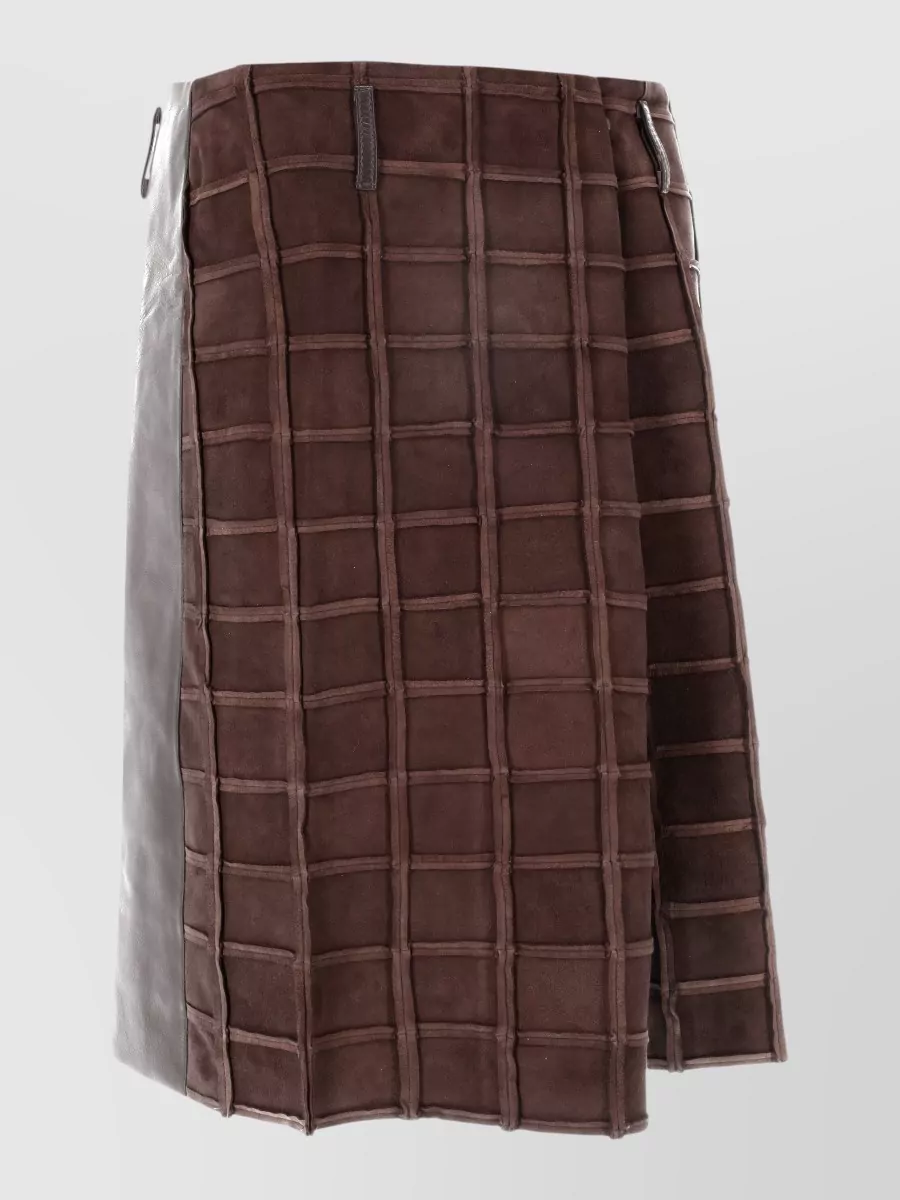 Niccolò Pasqualetti Patchwork Suede Skirt Panel Belt Loops In Multi