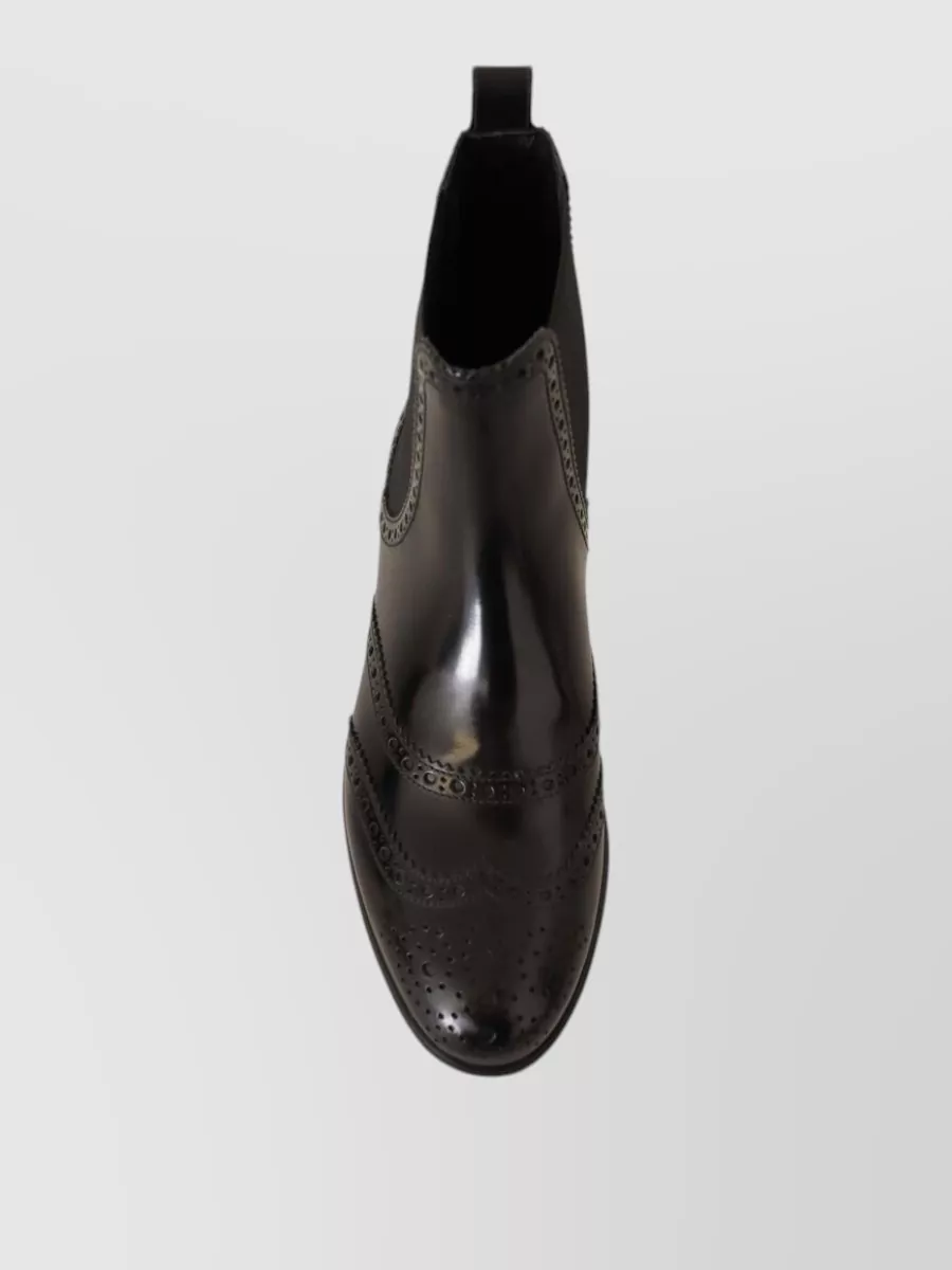 Dolce&Gabbana Leather Ankle Wingtip Oxford Boots