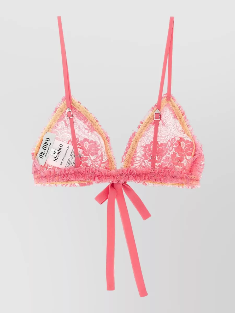 The Attico Floral Lace Triangle Bra