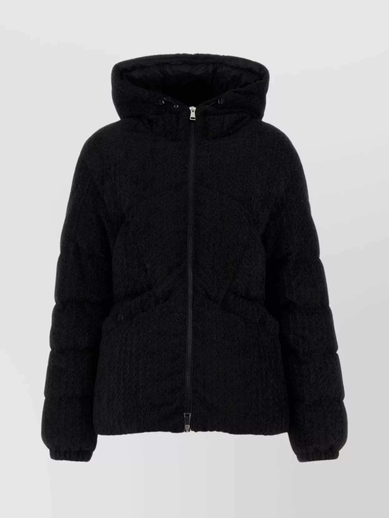 Moncler Bouclé Sterne Hooded Quilted Down Jacket In Black
