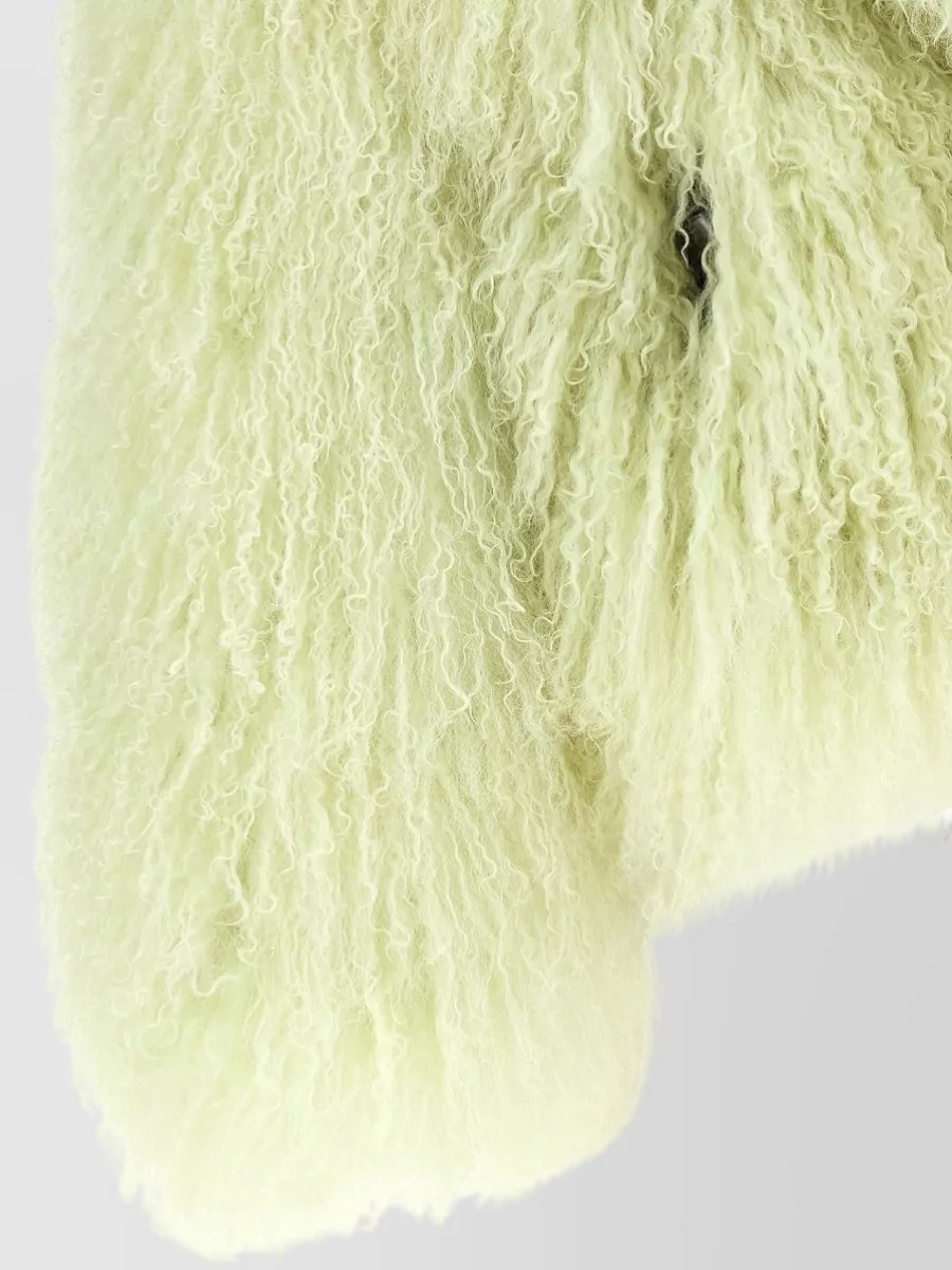 Blancha Shearling Maxi Shawl Collar Short Coat