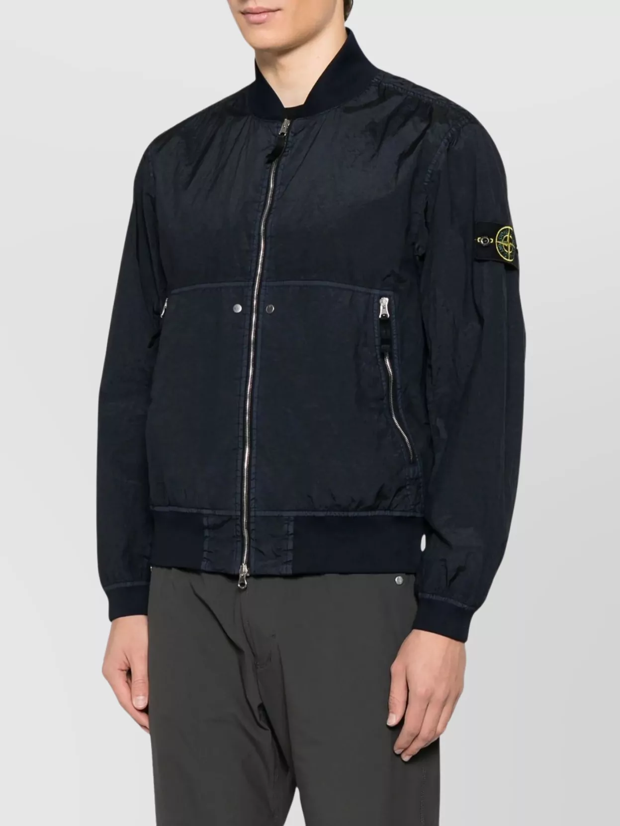 Stone Island Ribbed Collar Bomber Jacket
