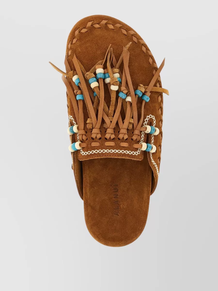 Alanui Leather Embroidered Mules