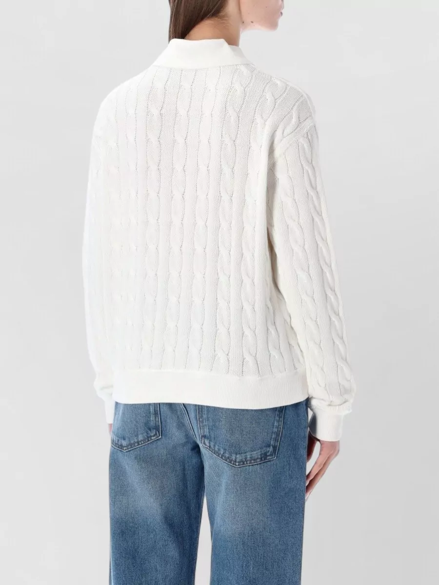 Polo Ralph Lauren Cable-Knit Cotton Crew-Neck Long-Sleeve Sweatshirt