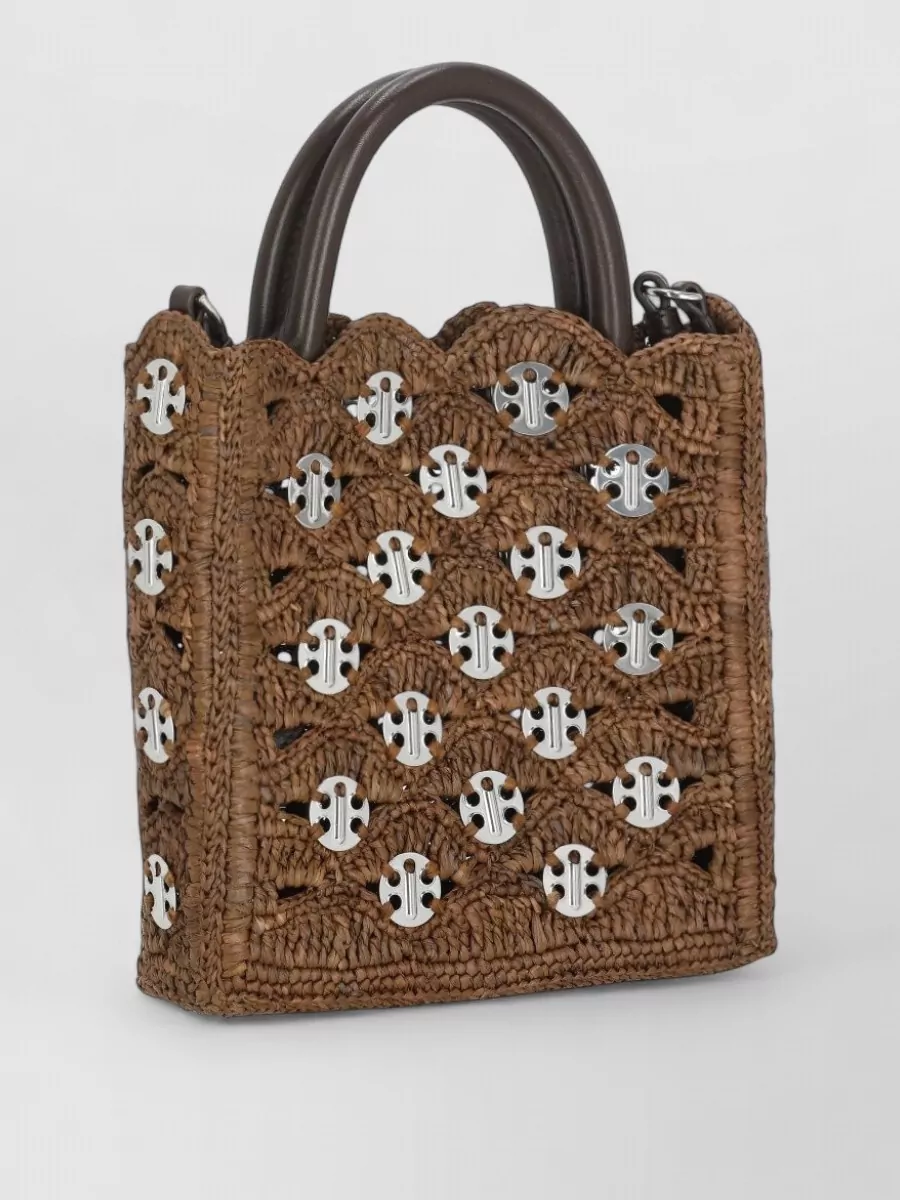 Paco Rabanne Na Raffia Tote Bag
