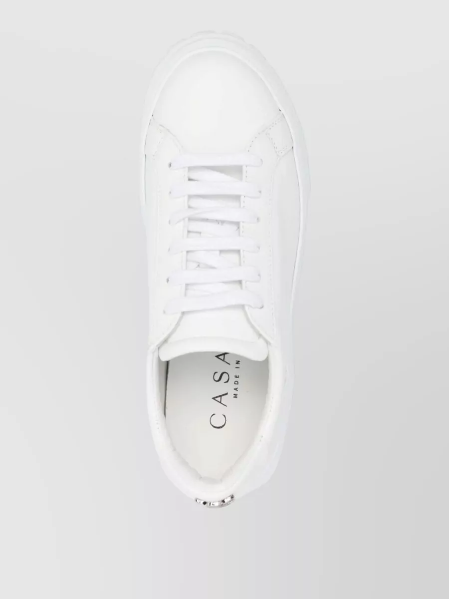 Casadei Leather Lace-Up Sneakers