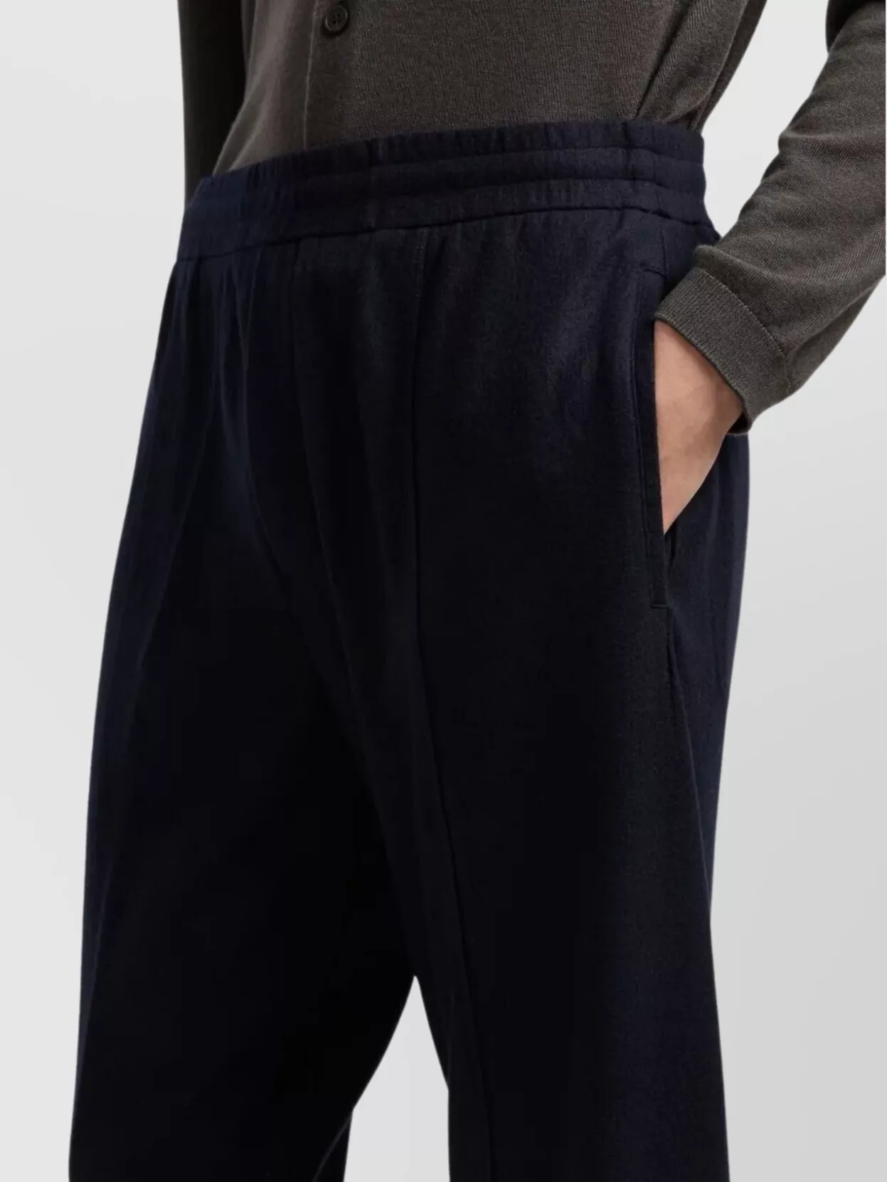 Emporio Armani Chino Trousers Drawstring Ribbed Cuffs