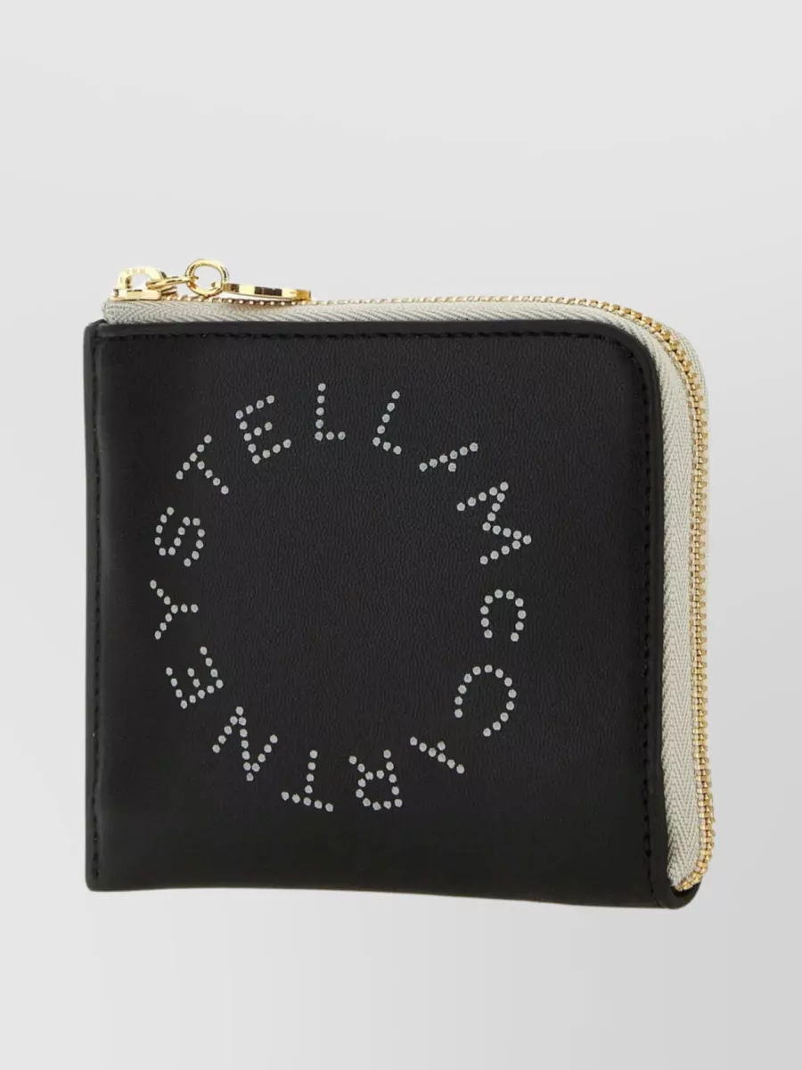 Shop Stella Mccartney Dual-tone Card Holder In Alternappa In Black