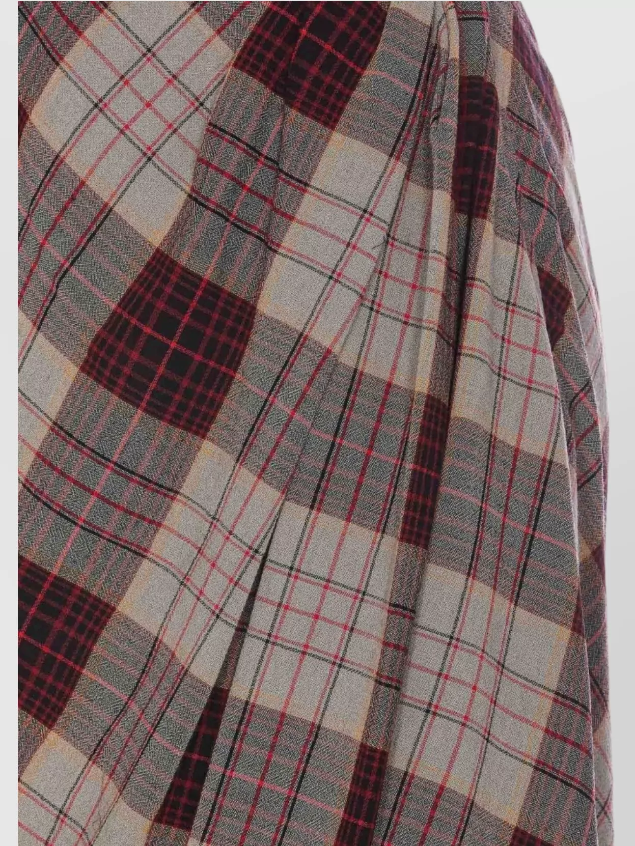 Vivienne Westwood Drunken Drape Check Pleated Wrap Skirt