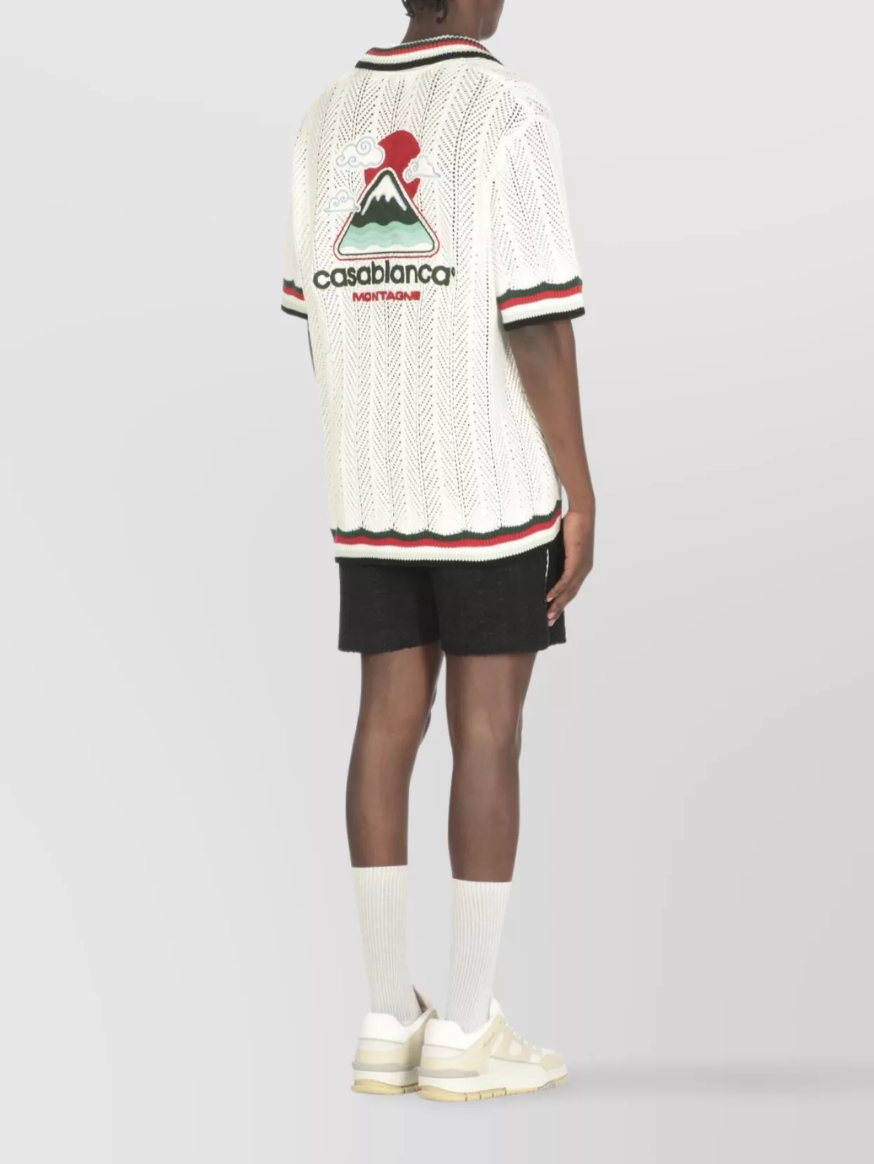 Casablanca Casual Ribbed Cotton Crochet Shirt With Contrasting Trim