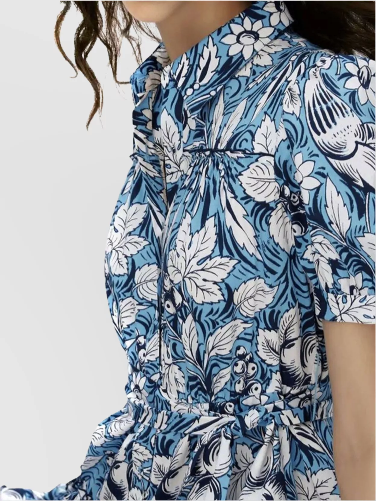 Diane Von Furstenberg Tiered Skirt Floral Pattern Short Sleeves Dress