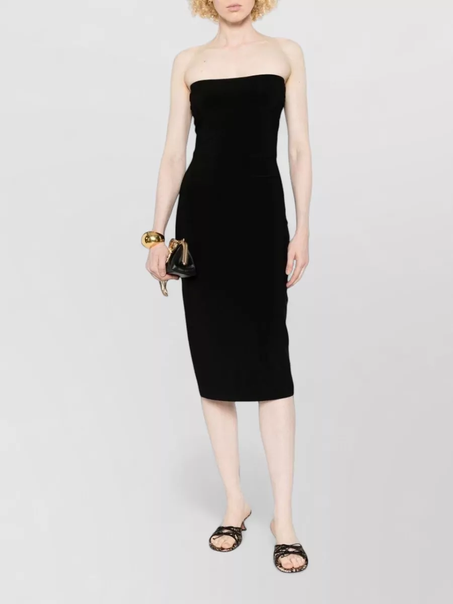 Norma Kamali Strapless Fitted Midi Dress