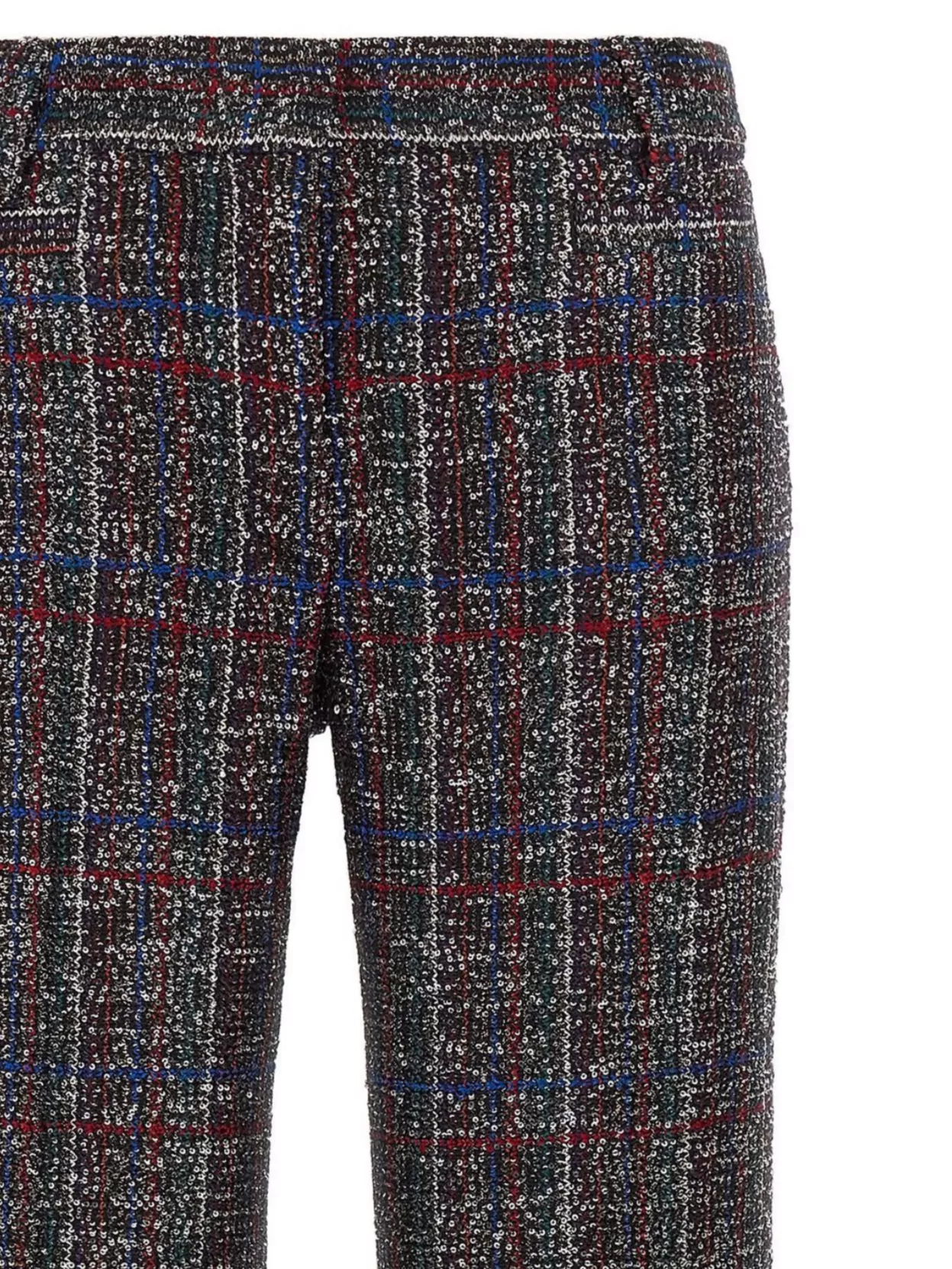 Missoni Tartan Pattern Sequin Straight Leg Trousers