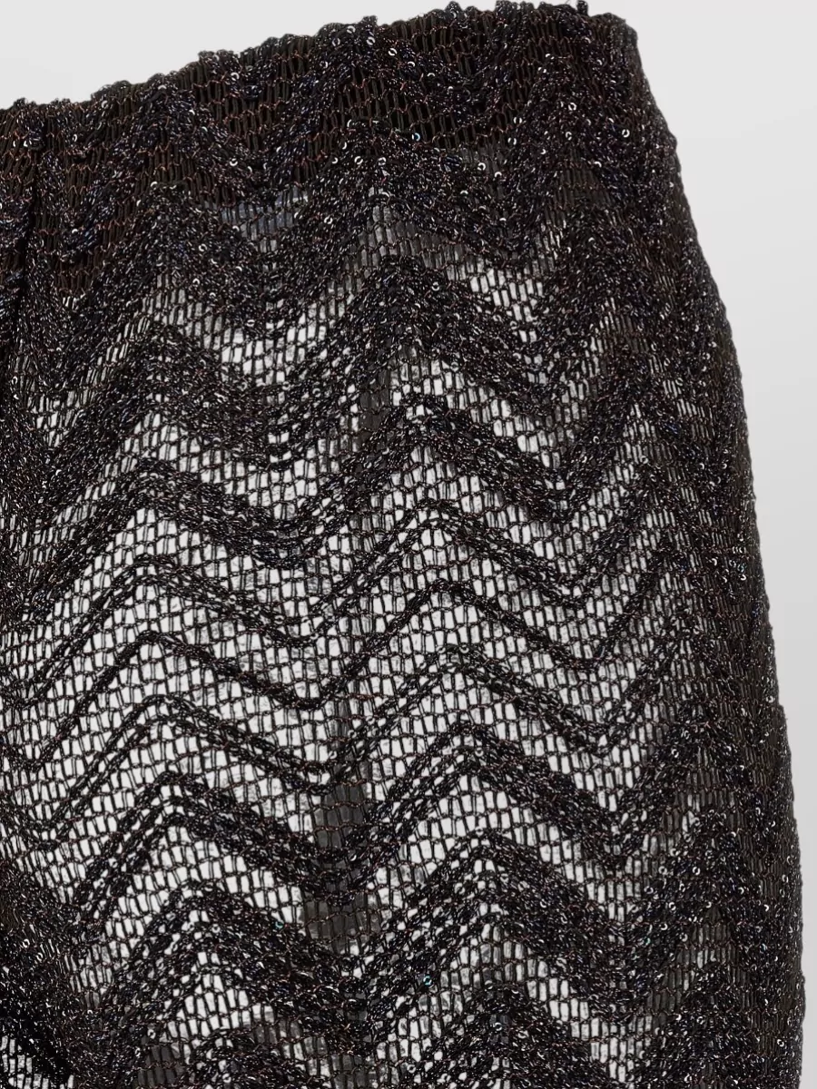 Missoni High-Rise Sequin Zigzag Mesh Wide-Leg Trousers