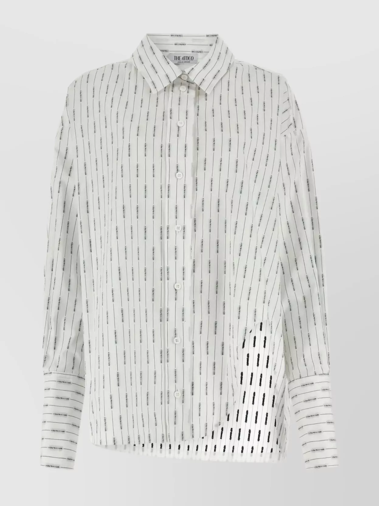 Shop Attico Diana Oversize Embroidered Cotton Shirt