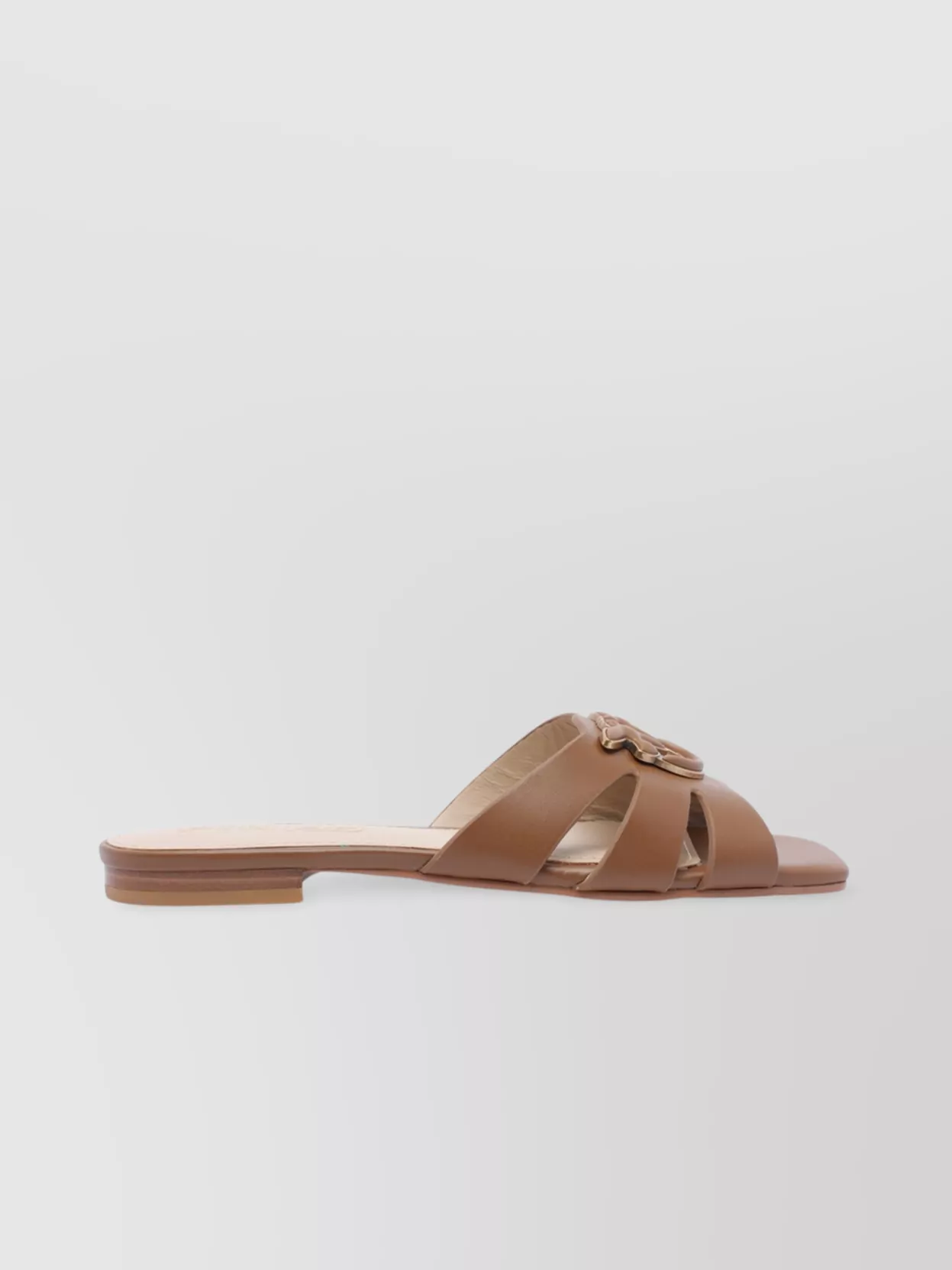 Shop Pinko Cut-out Embellished Leather Sandals