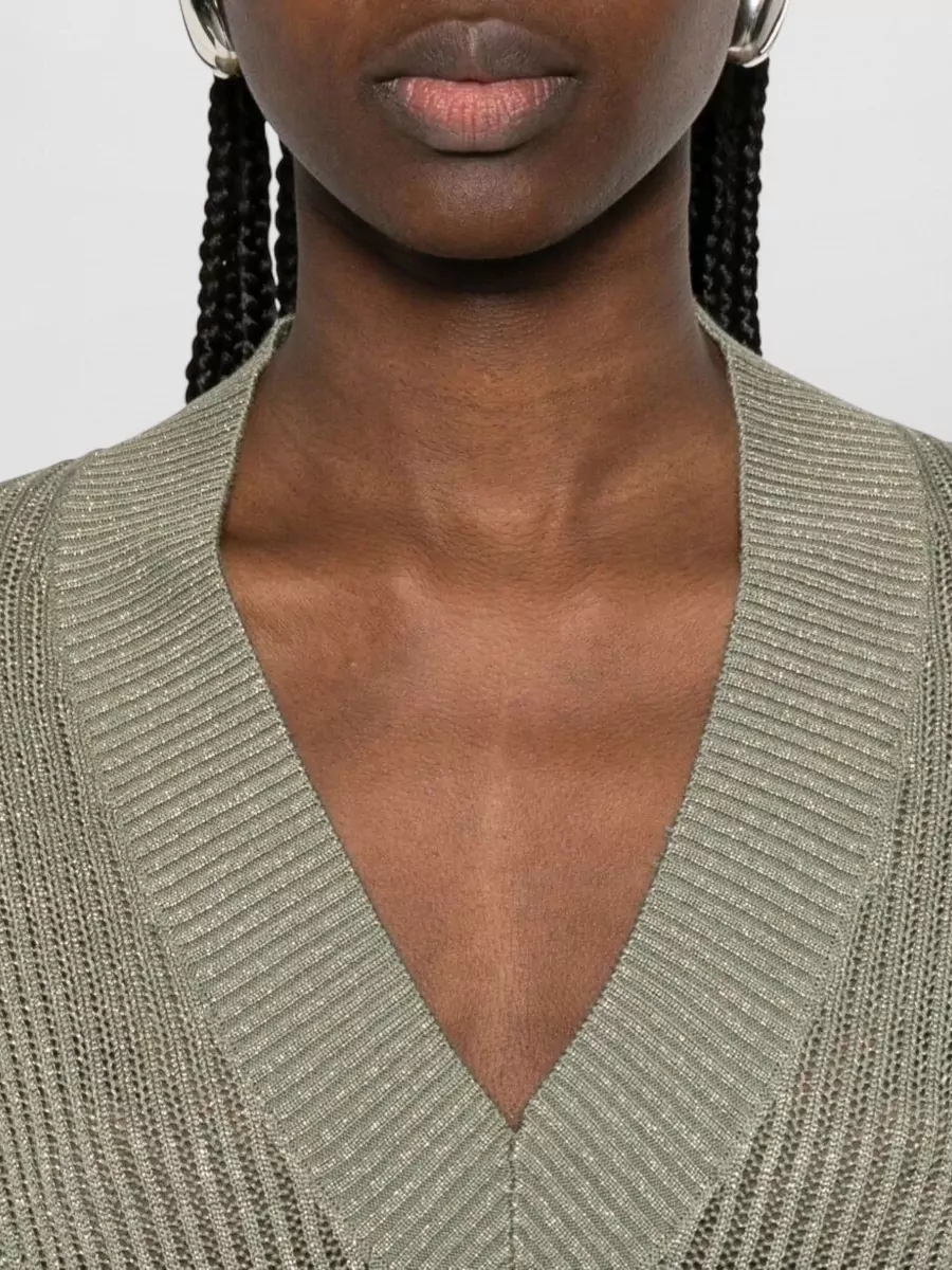Brunello Cucinelli V-Neck Long-Sleeve Sweatshirt
