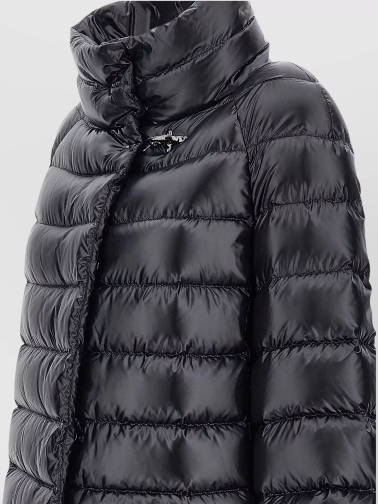 Fay High Collar Quilted Jacket With Shiny Finish