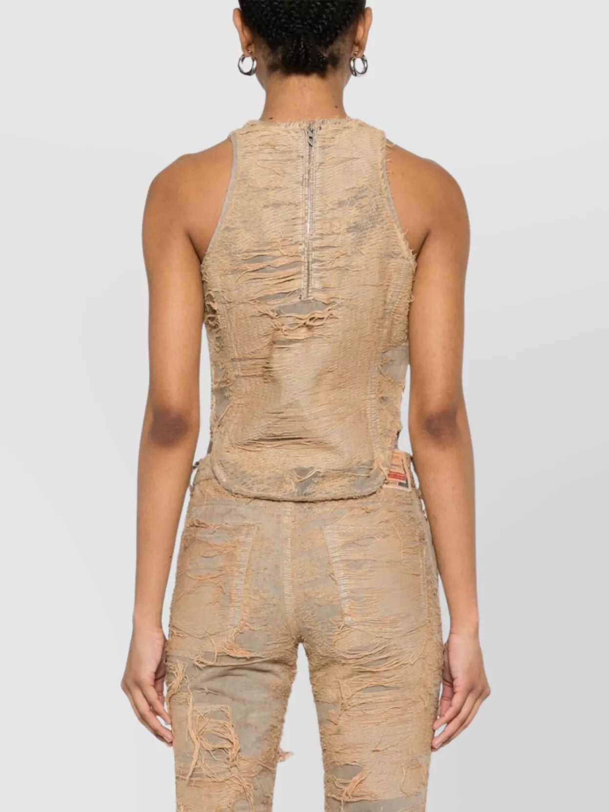 Diesel Sleeveless Distressed Racerback Top
