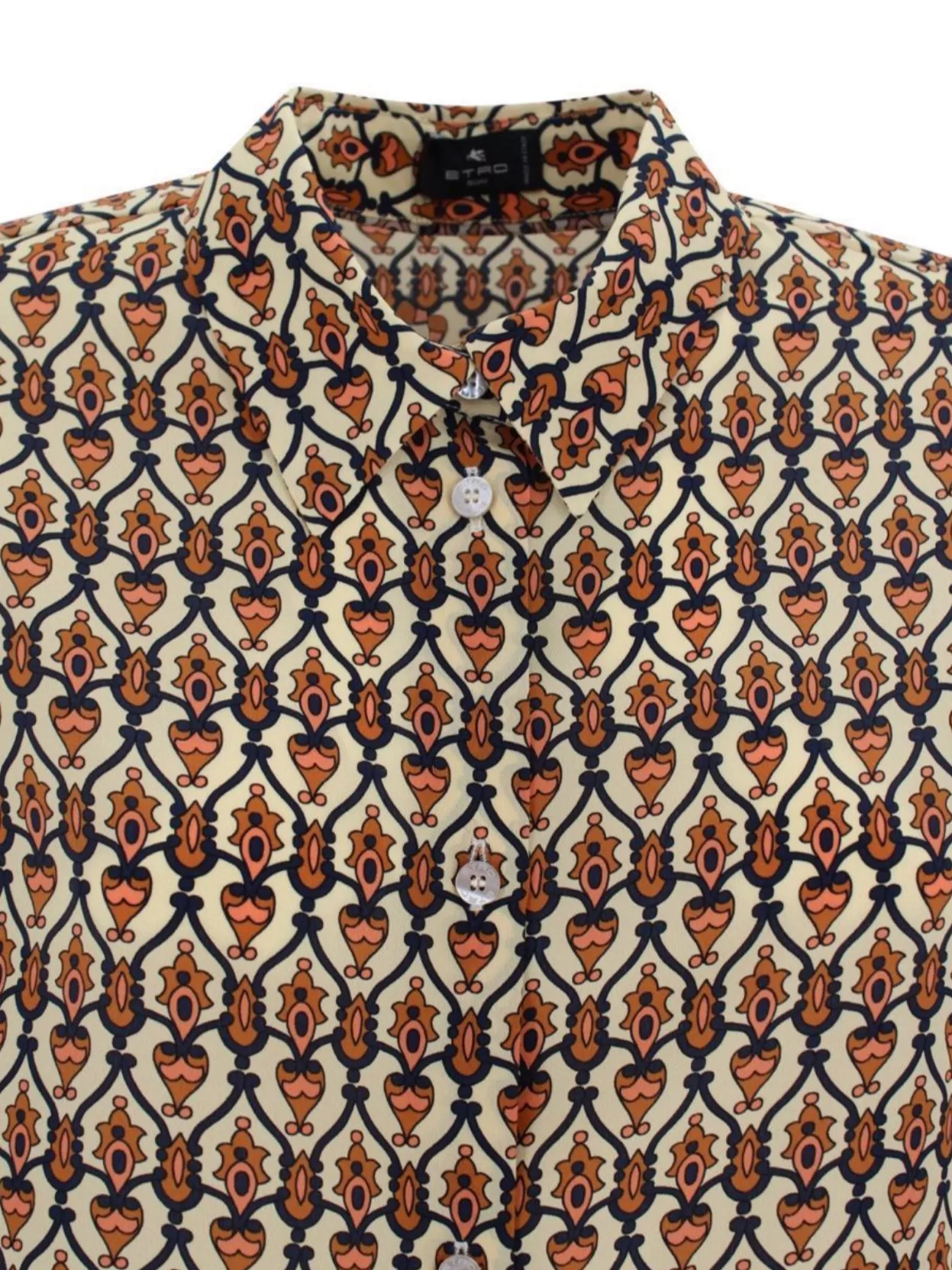 Etro Silk Long Sleeve Shirt With Geometric Print