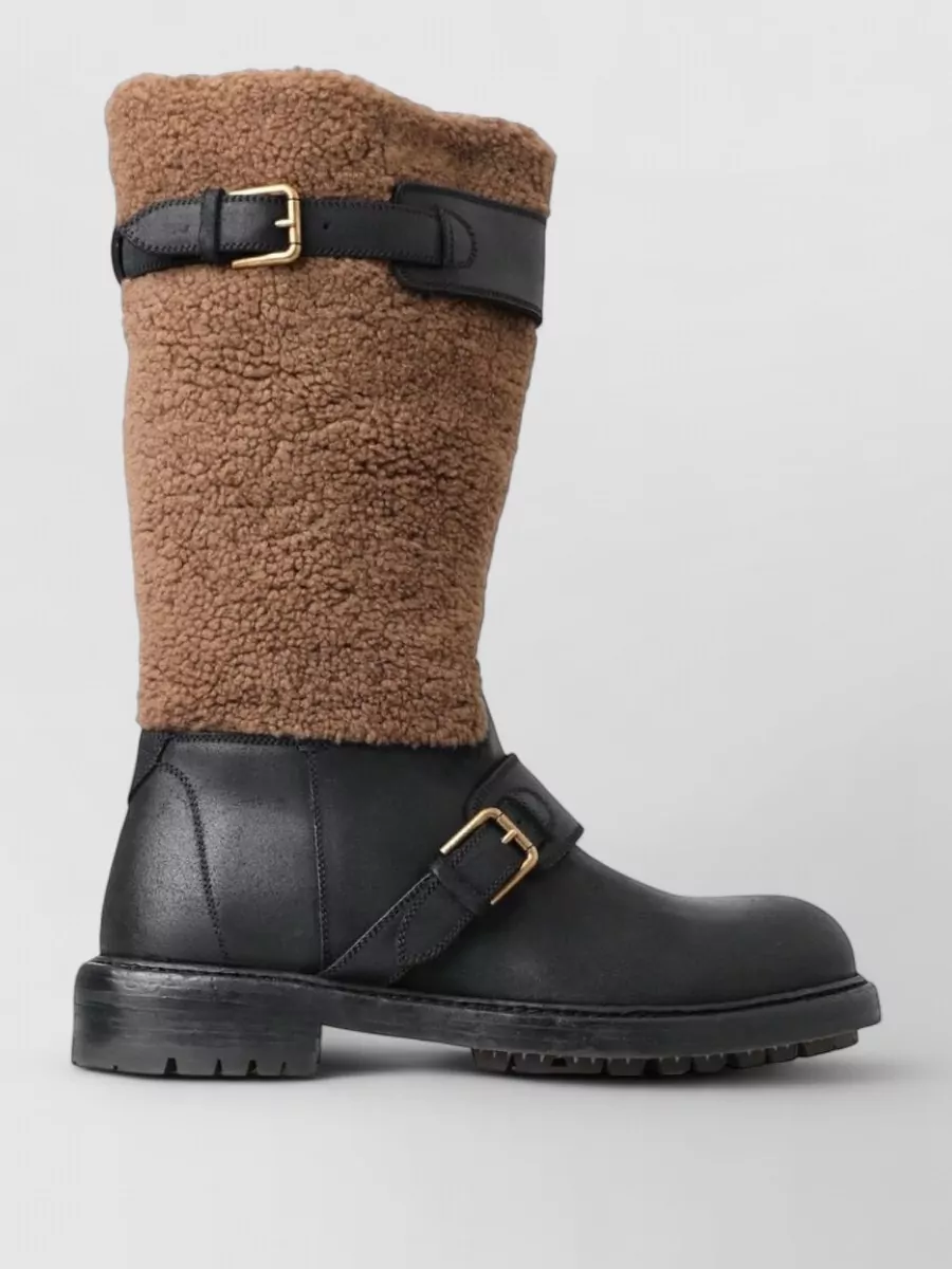 Dolce&Gabbana Leather Shearling Boots