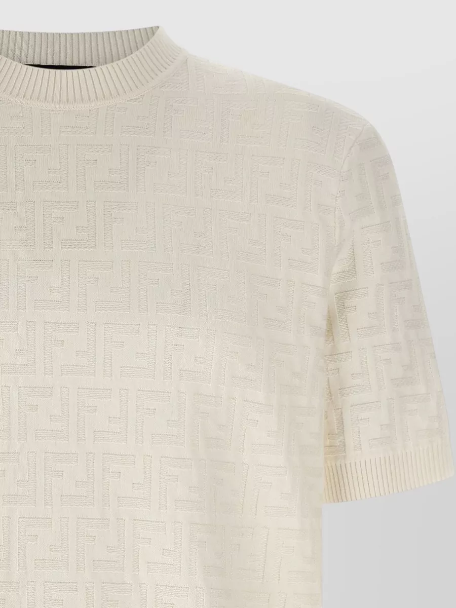Fendi Ff Crew Neck Short Sleeve Sweater
