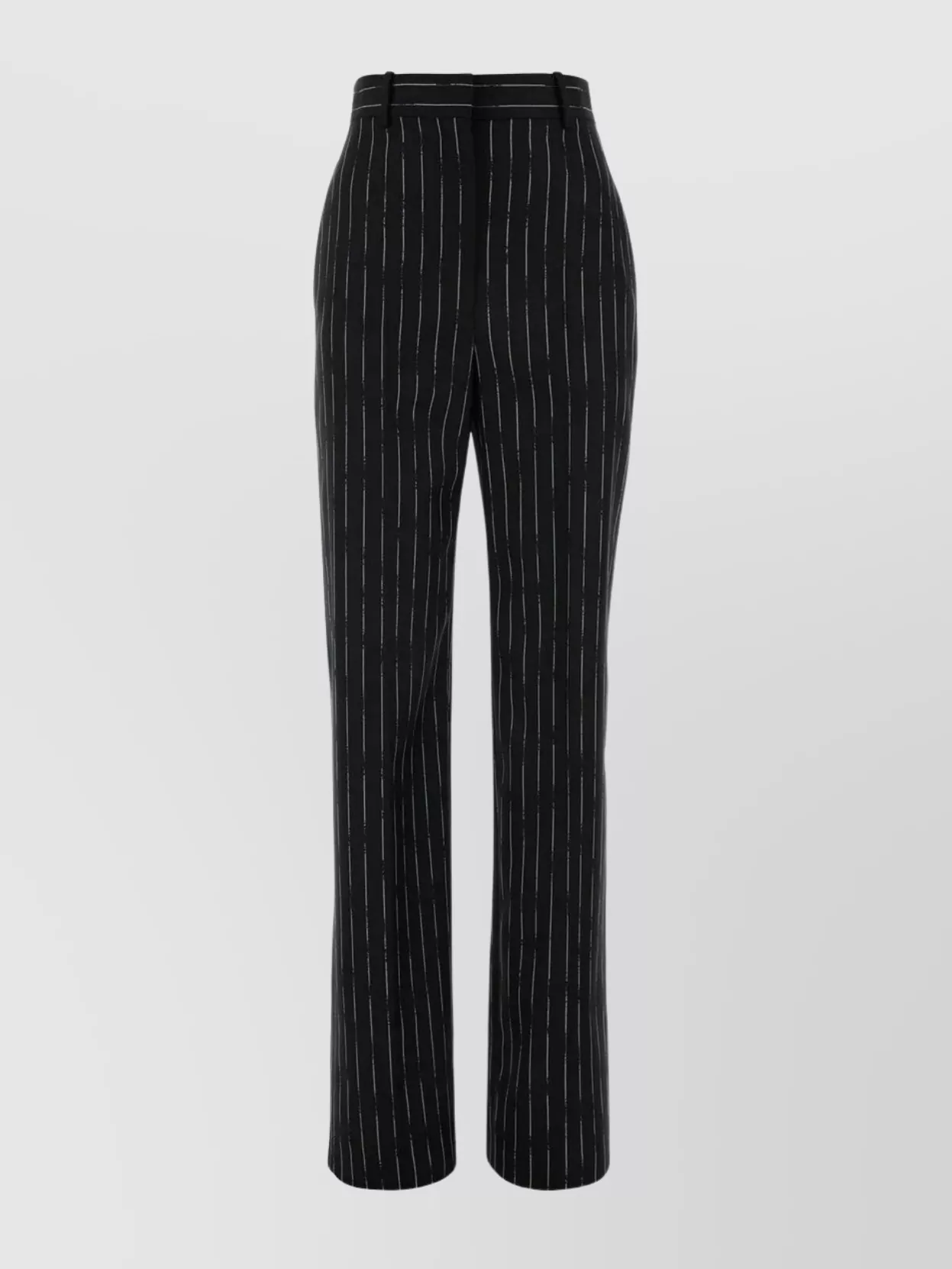 Shop Alexander Mcqueen Embroidered Striped Wool Pant In Black