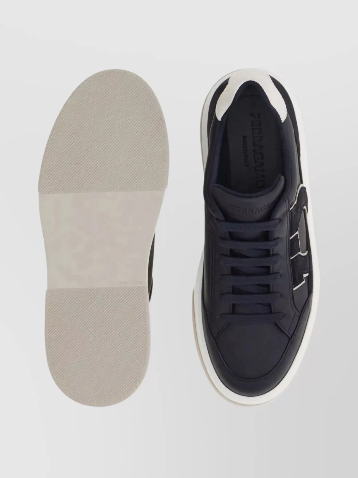 Ferragamo Leather Sneakers Suede Accents