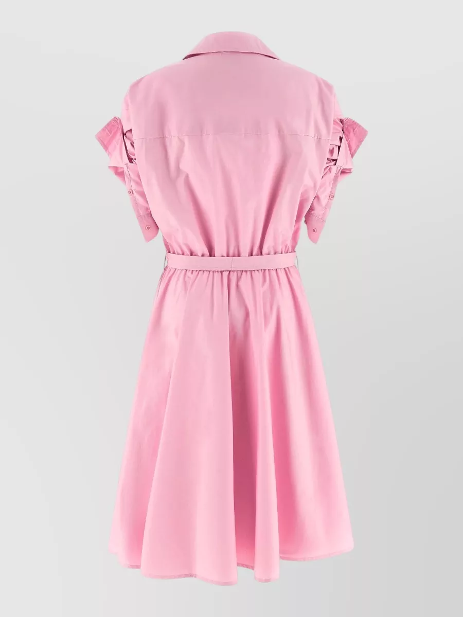 Nude Cotton Poplin Shirt Midi Dress