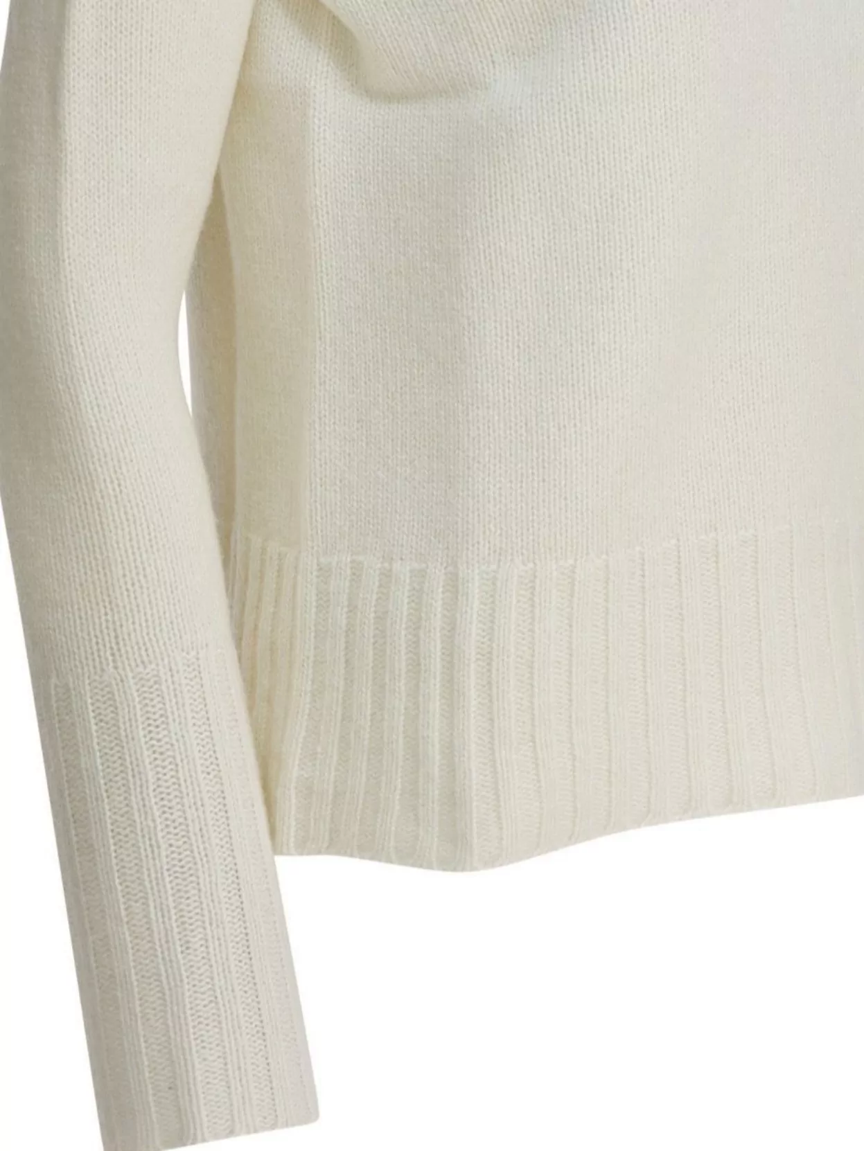 Drumohr High Neck Long Sleeve Knitwear Top In White