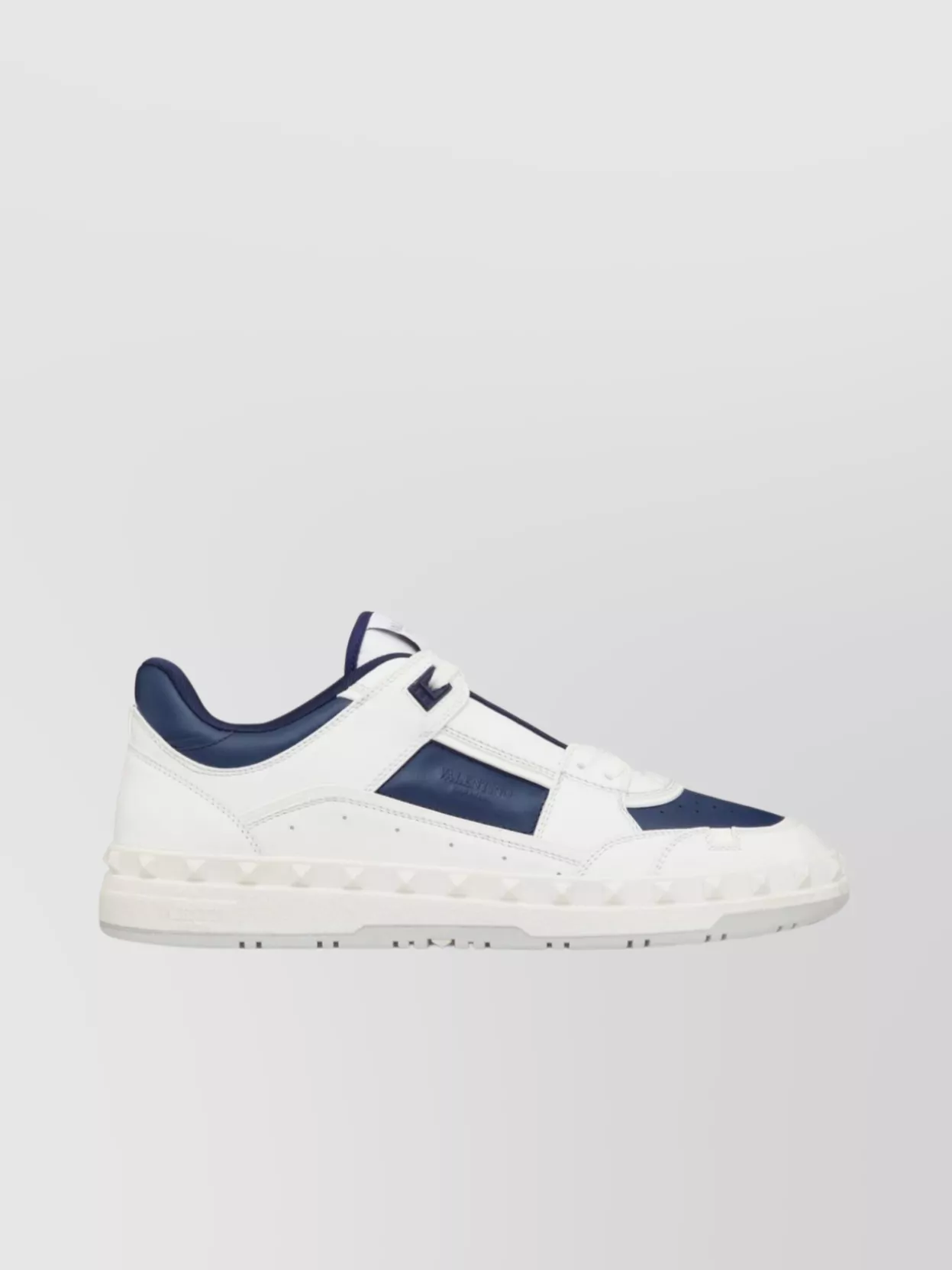 Shop Valentino Leather Panelled Low Top Sneakers In White