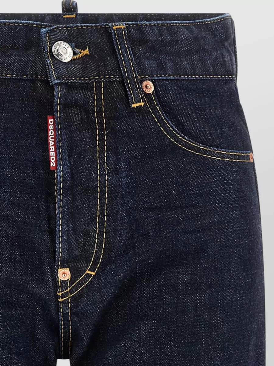 Dsquared2 Tomboy Jeans Rolled Cuffs Contrast Stitching