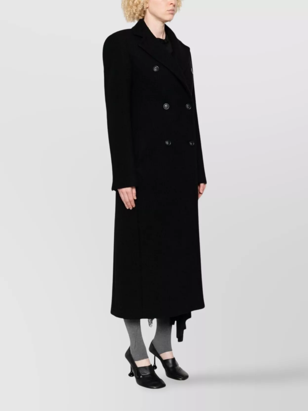 Sportmax Long Double-Breasted Coat Structured Shoulders