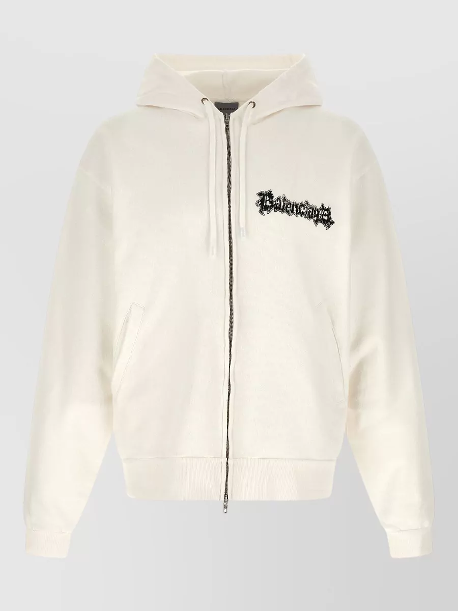 Balenciaga printed cotton zip-up hoodie