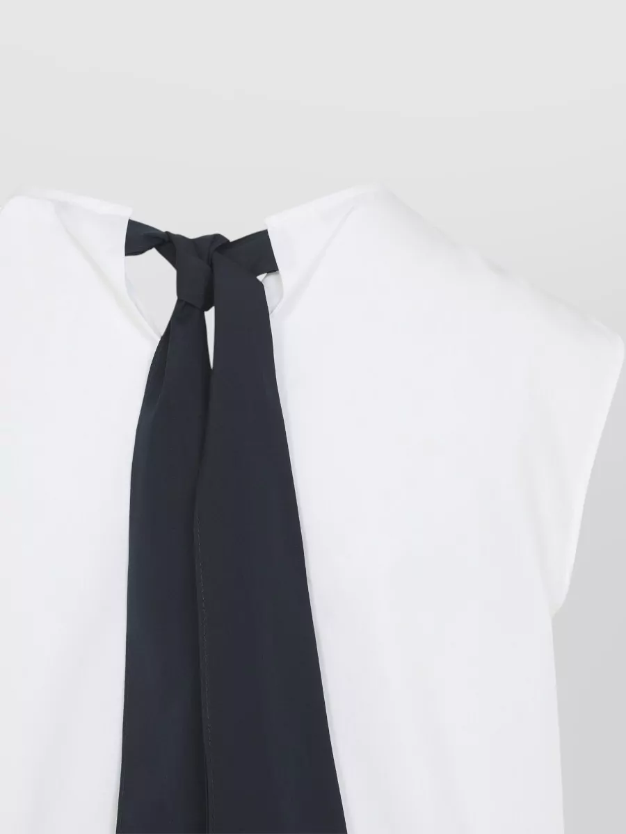 S Max Mara Cotton Sleeveless Peplum Blouse