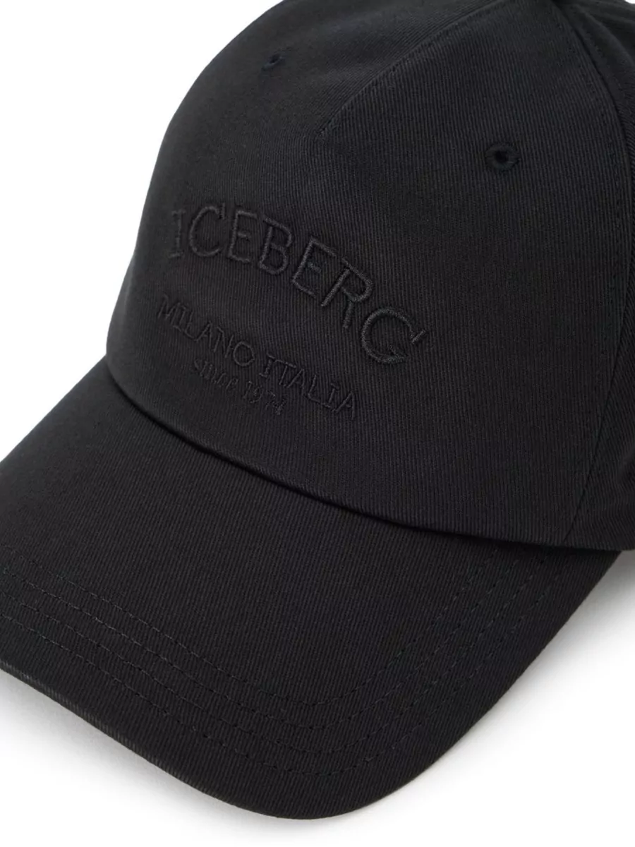 Iceberg Logo Cap Featuring Curved Brim And Eyelet Vents