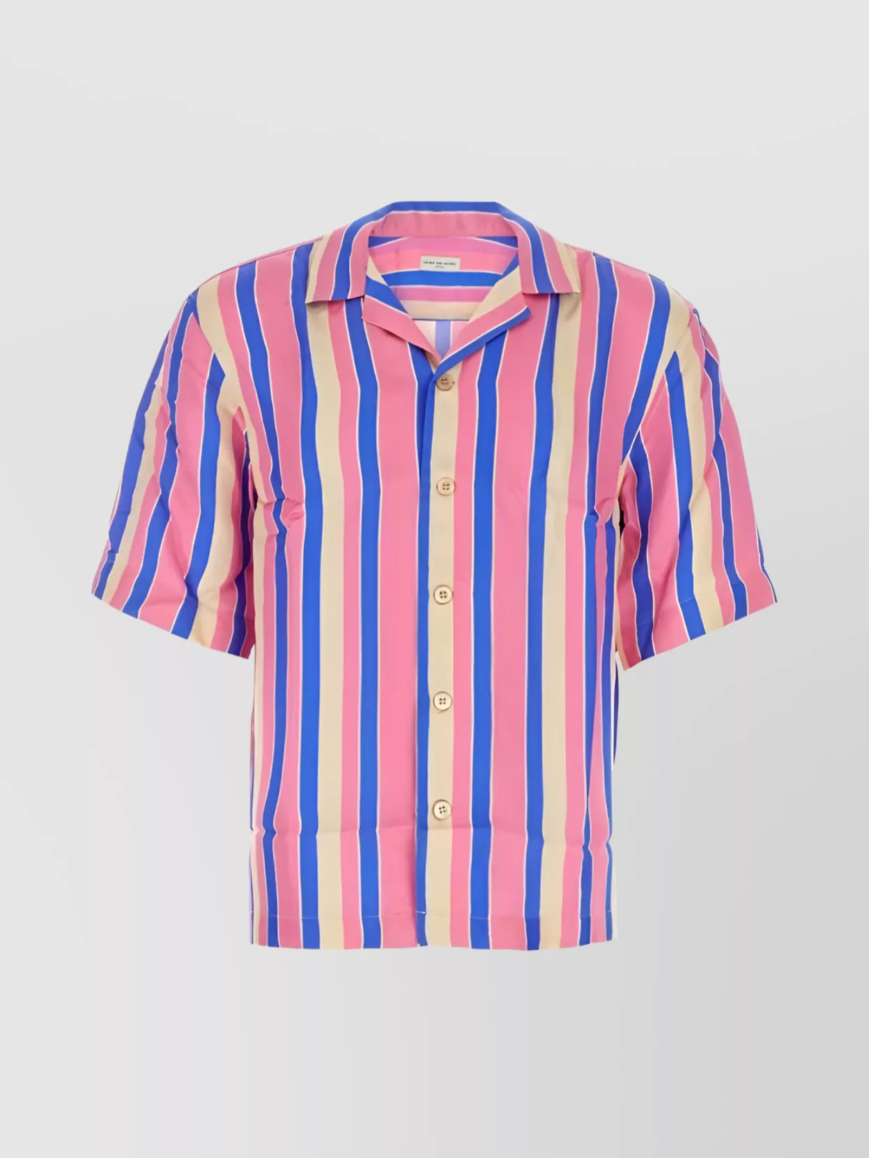 Shop Dries Van Noten Striped Short Sleeve Shirt In Pink