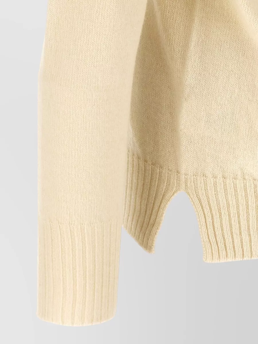 Ma'ry'ya Cashmere Wool Ribbed High Neck Sweater