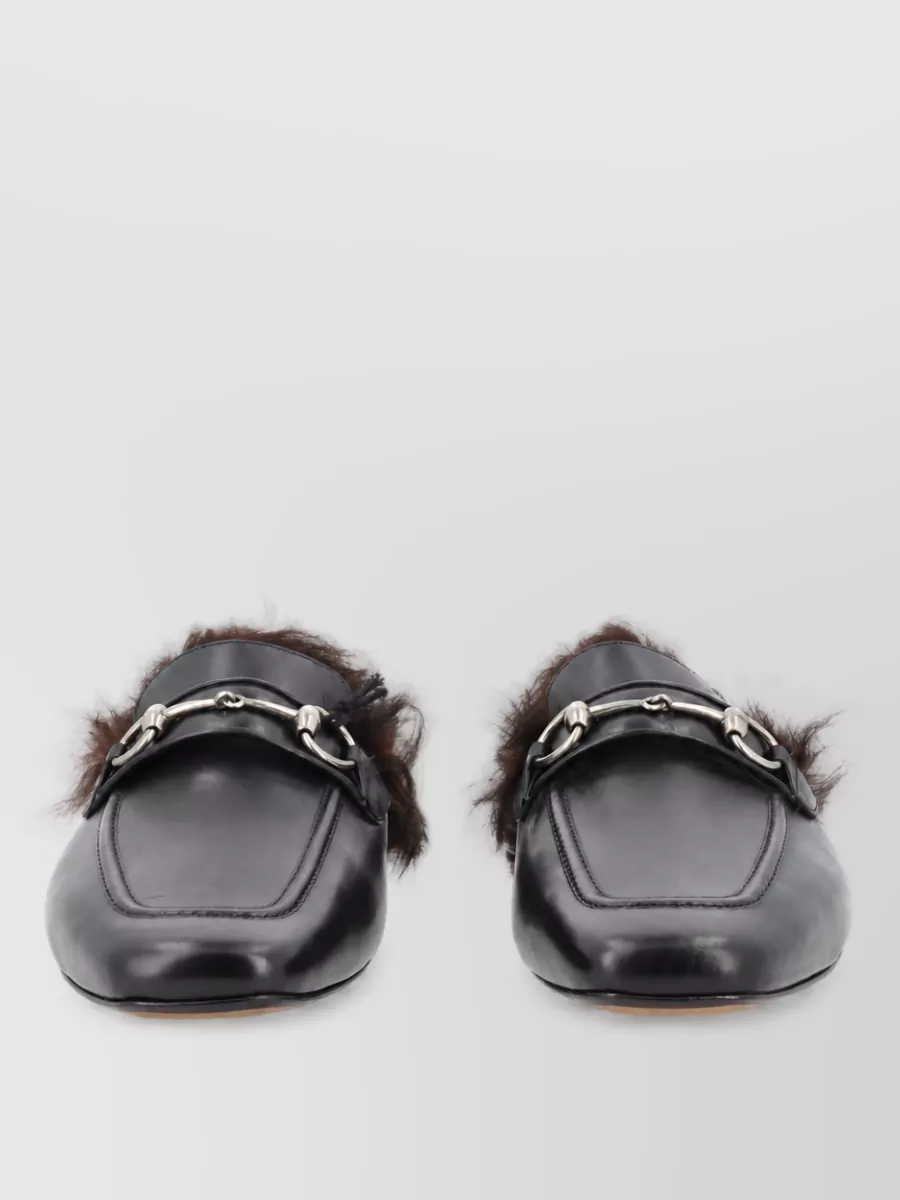 Gucci leather sabot casanova loafers