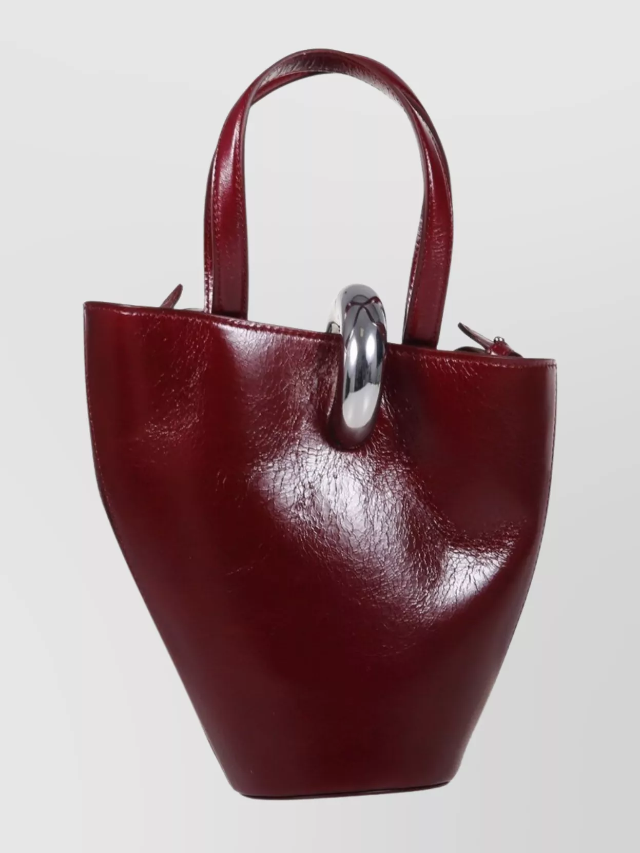 Jacquemus Structured Tote Bag With Top Handle And Strap In Burgundy