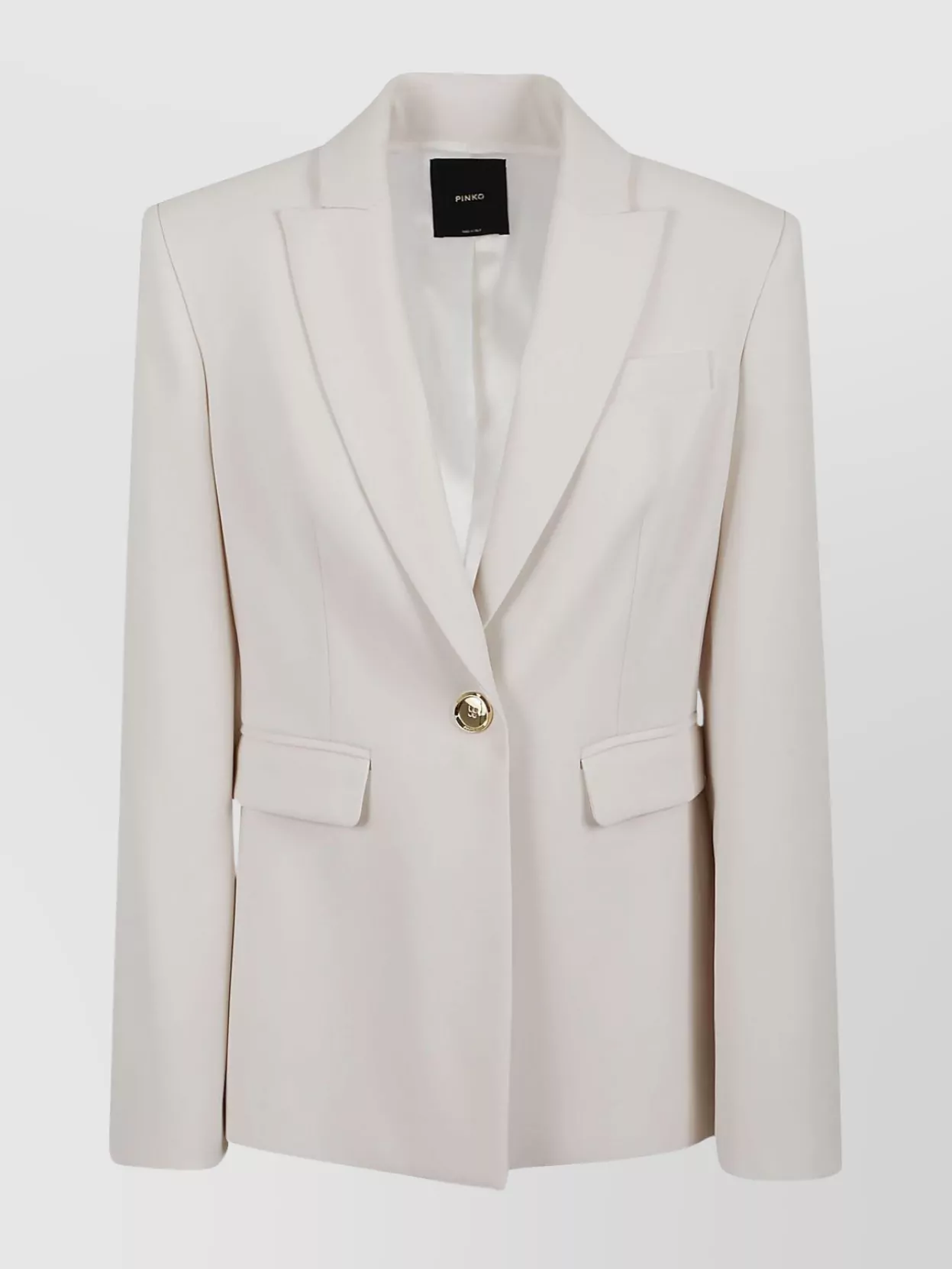 Shop Pinko Tailored Crepe Jacket With Notch Lapels In White