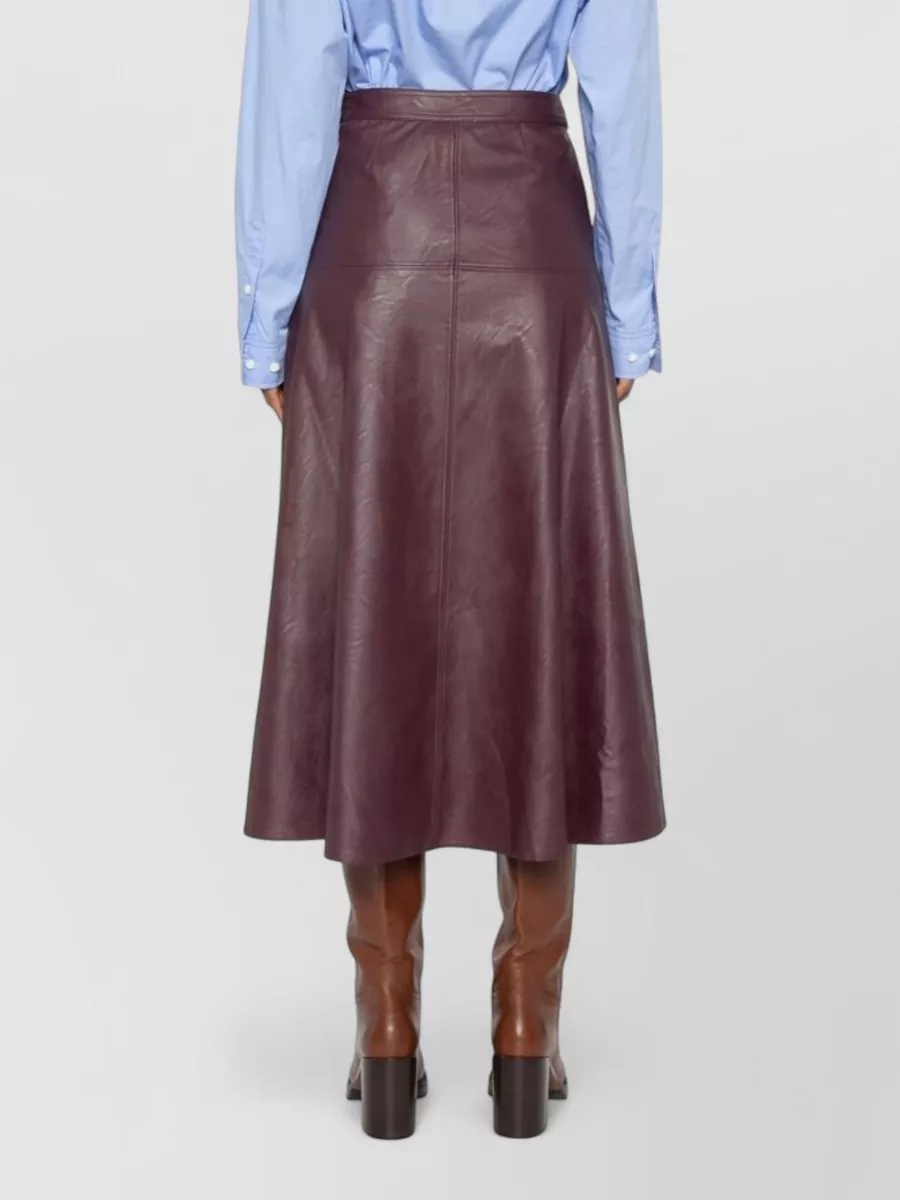 Forte Forte Paneled Eco Leather Midi A-Line Skirt