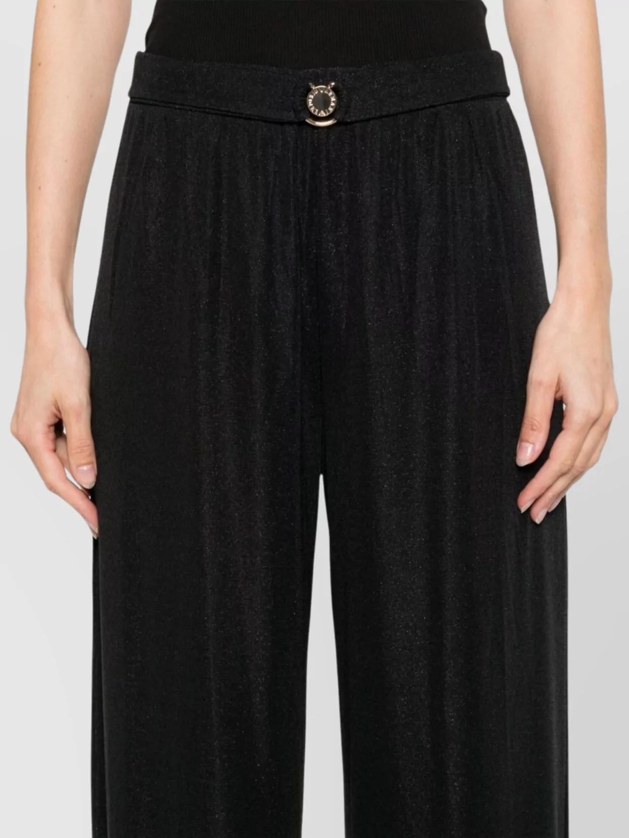 Emporio Armani Wide-Leg Trousers Lamé Effect