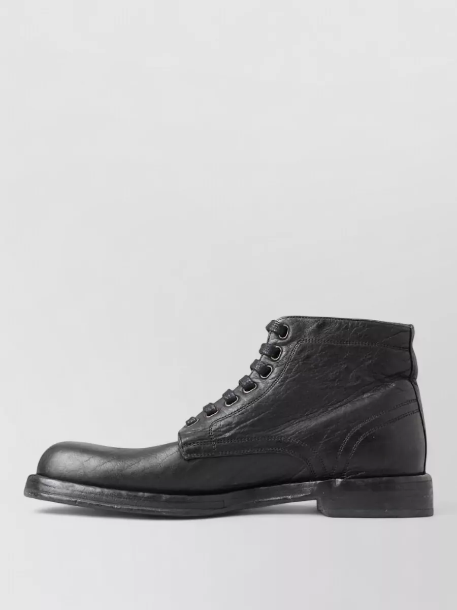 Dolce&Gabbana Leather Lace-Up Ankle Boots