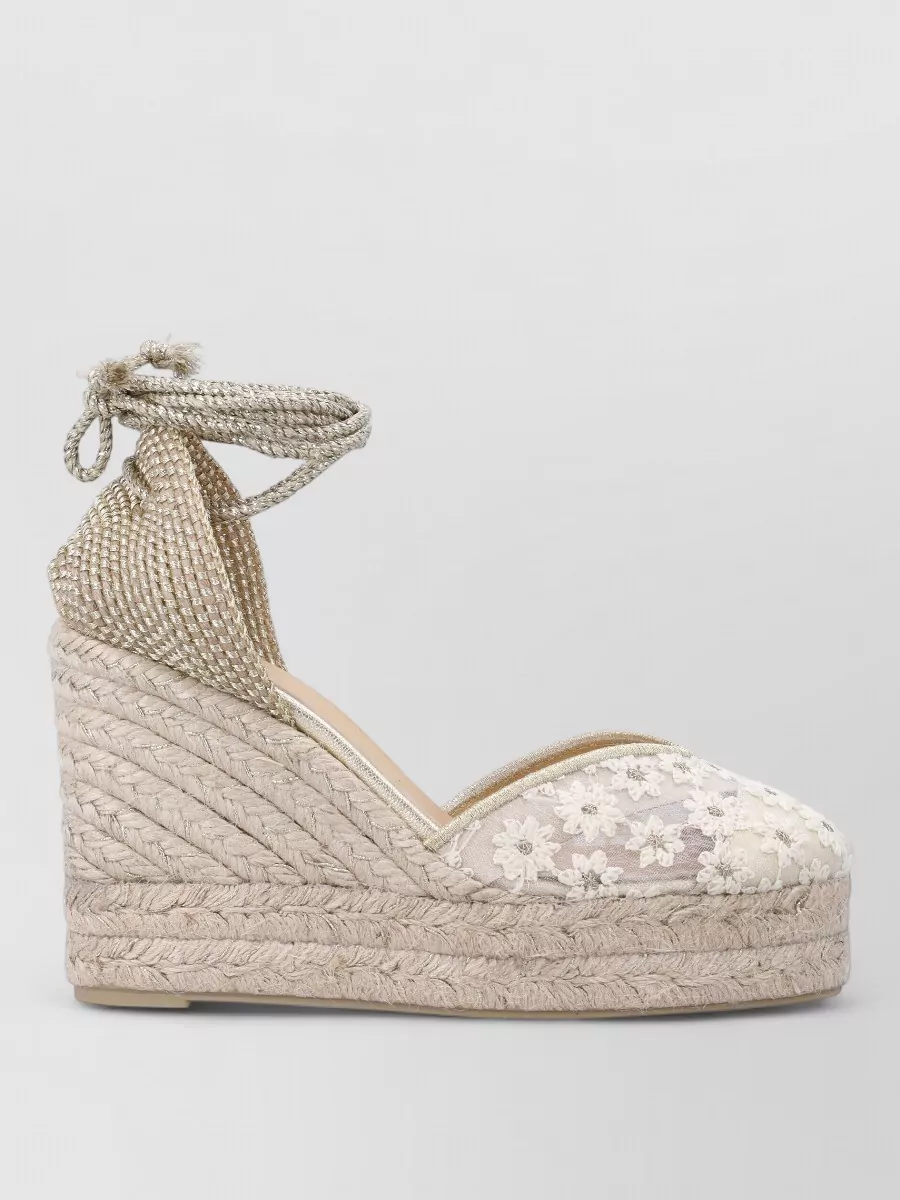 Castaner Lace Wedge Espadrilles