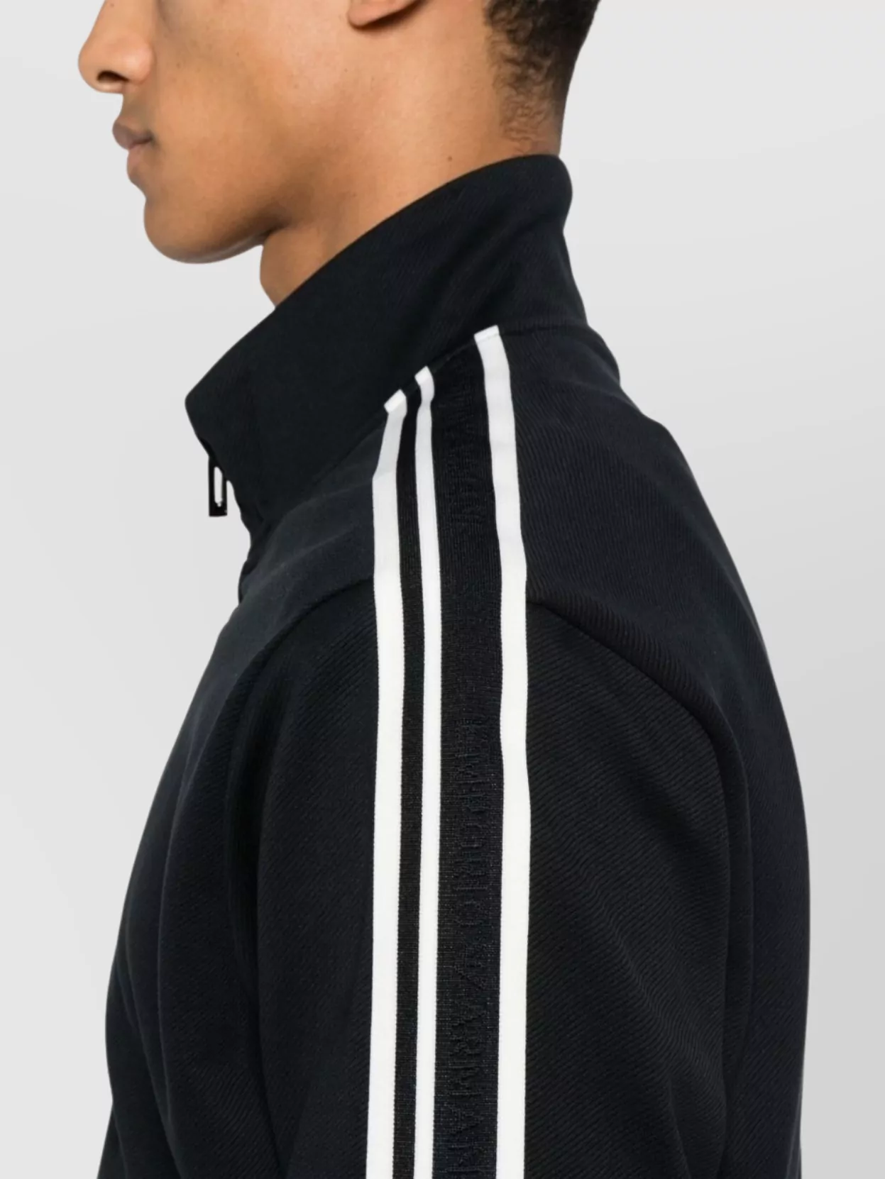 Emporio Armani High Neck Striped Sweater With Side Pockets