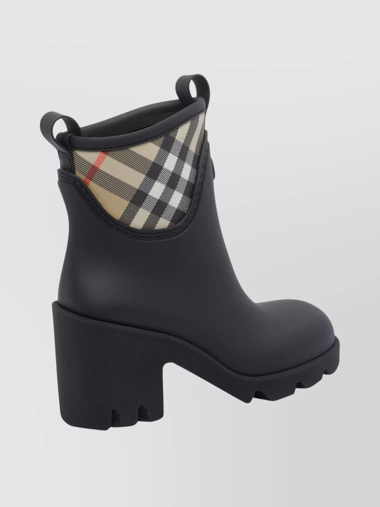 Burberry Chunky Sole Ankle Length Check Pattern Boots