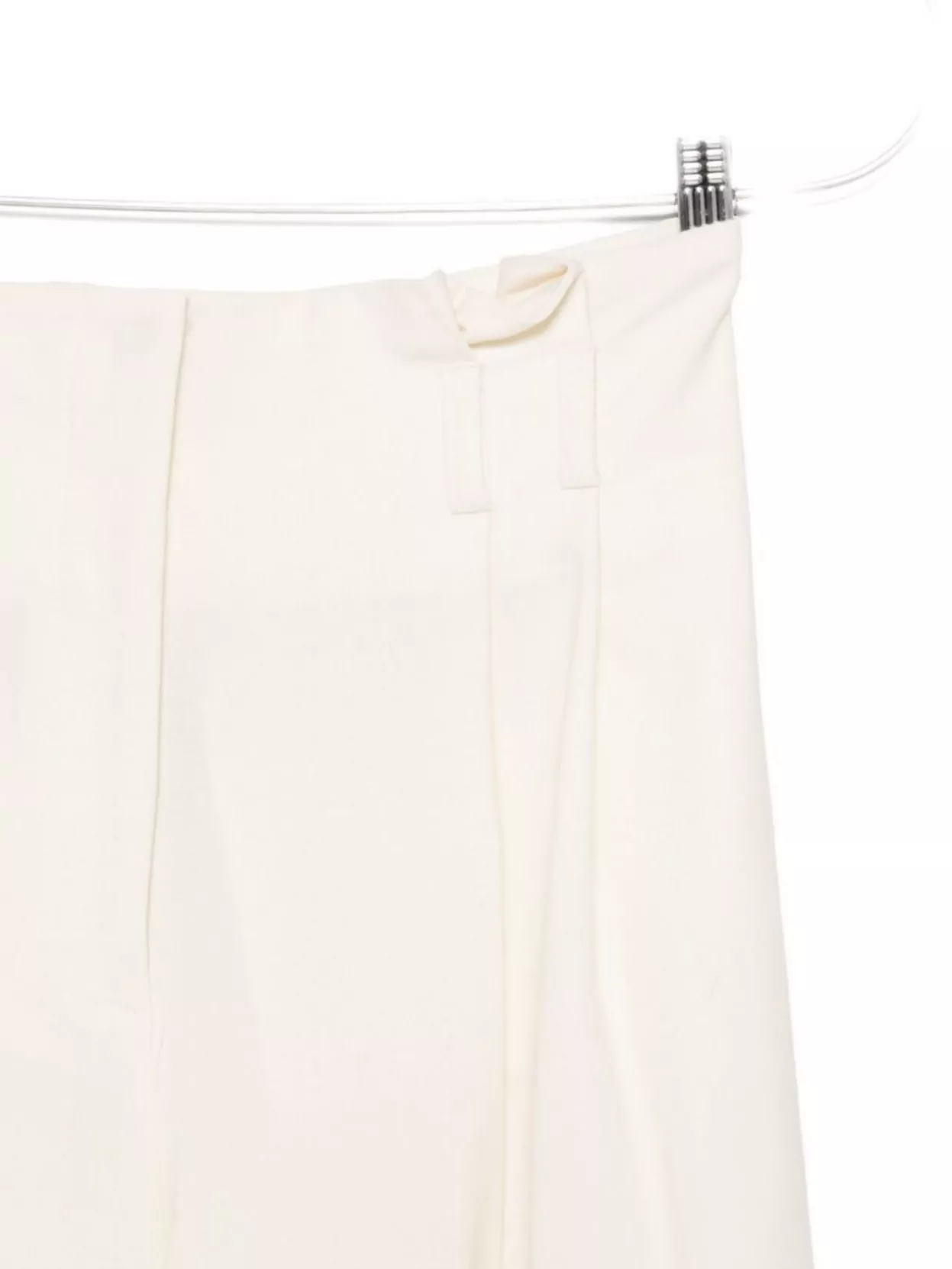 Semicouture High-waisted Wide-leg Wool Blend Trousers In White